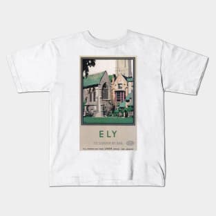 Ely, Cambridgeshire - Vintage Railway Travel Poster - 1923-1947 Kids T-Shirt